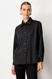 Stone Embellished Satin Shirt Ekol