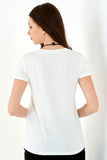 Tolga Saraçoğlu Minimalist Yuvarlak Yaka Kısa Kol Kadın T-Shirt - Günlük Kullanım