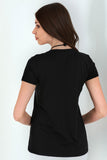 Tolga Saraçoğlu Minimalist Yuvarlak Yaka Kısa Kol Kadın T-Shirt - Günlük Kullanım