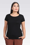 Tolga Saraçoğlu Minimalist Yuvarlak Yaka Kısa Kol Kadın T-Shirt - Günlük Kullanım
