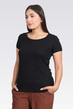 Tolga Saraçoğlu Minimalist Yuvarlak Yaka Kısa Kol Kadın T-Shirt - Günlük Kullanım