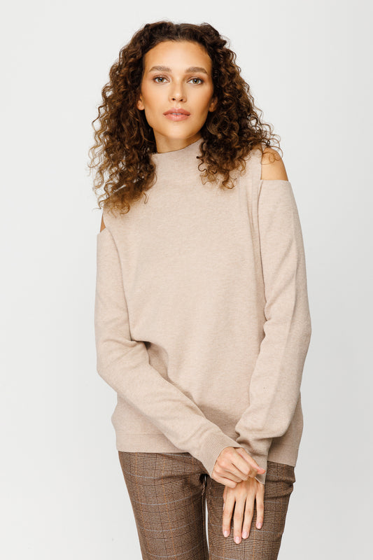 On Minimalist Omuz Detaylı Uzun Kol Kadın Kazak - Günlük Şıklık