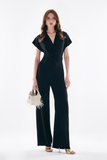 Explosion Wide-Leg Jumpsuit with Waist Tie Knot Detail