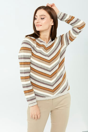 Women's Striped V-Neck Sweater Pattern