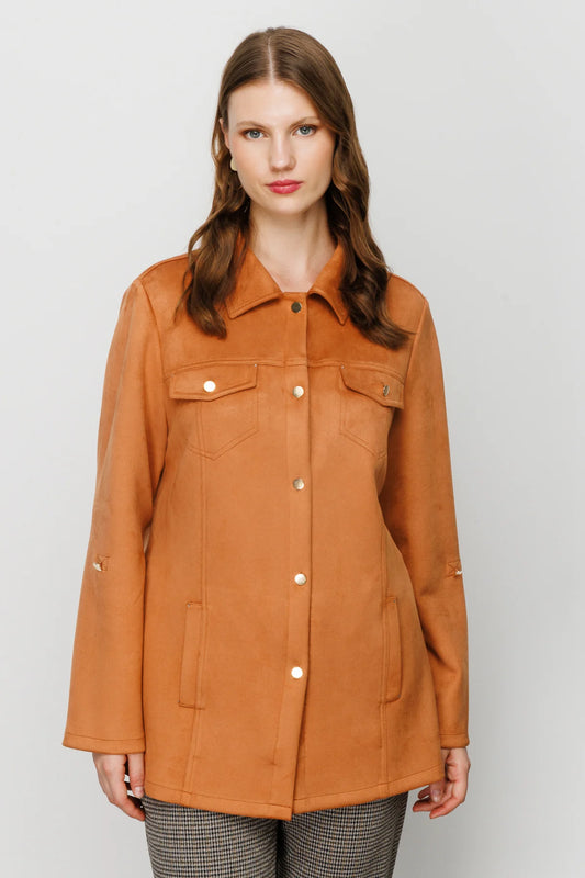 Ekol Oversize Midi Süet Trençkot - Günlük Şıklık