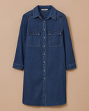 Plus Size Long Denim Tunic with Pocket Details Gala-Xi