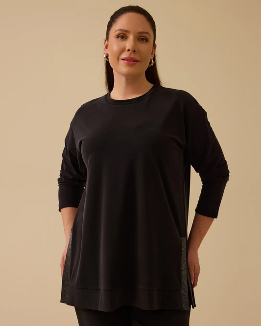 Gala-xi Oversize Long Sleeve Midi Tunic - Minimalist Everyday Style