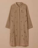 plus size embroidered buttoned tunic