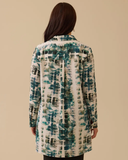 Plus size shirt collar patterned tunic Gala-Xi