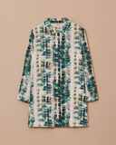 Plus size shirt collar patterned tunic Gala-Xi