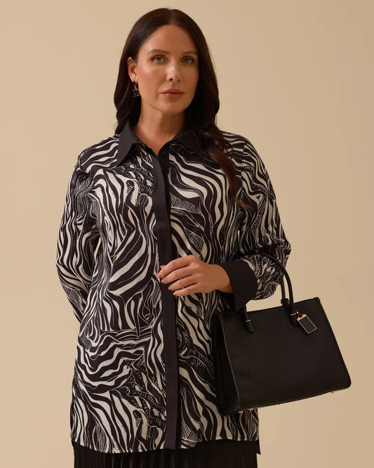 Plus size zebra print shirt tunic Gala-Xi