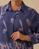 Plus Size Patterned Long-Sleeved Shirt Gala-Xi