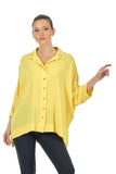 Twomail Oversize Minimalist 3/4 Kol Şifon Gömlek - Günlük Kullanım