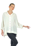 Twomail Oversize Minimalist 3/4 Kol Şifon Gömlek - Günlük Kullanım