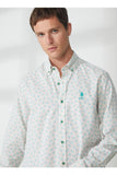 U.S. Polo Assn. Erkek Uzun Kol Geometrik Desen Gömlek - Minimalist Stil
