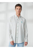 U.S. Polo Assn. Erkek Uzun Kol Geometrik Desen Gömlek - Minimalist Stil