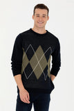 U.S. Polo Assn. Erkek Minimalist Yuvarlak Yaka Kazak - Günlük Stil