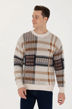 U.S. Polo Assn. Erkek Oversize Desenli Kazak - Vintage Tarzı