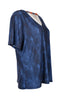 Vedi-bb Oversize V Yaka Kısa Kol Batik Desenli Kadın Bluz - Günlük Şıklık