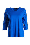 Vedi-bb Minimalist V-Neck 3/4 Sleeve Women's Blouse - Casual & Special Occasions