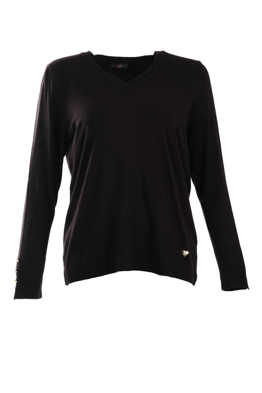 Vedi-bb V-Neck Long Sleeve Minimalist Women's Sweater - Everyday Chic