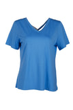 Vedi-bb Minimalist Oversize V Yaka Kadın T-Shirt - Kısa Kol