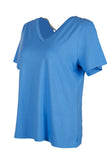 Vedi-bb Minimalist Oversize V Yaka Kadın T-Shirt - Kısa Kol