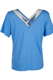 Vedi-bb Minimalist Oversize V Yaka Kadın T-Shirt - Kısa Kol