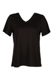 Vedi-bb Minimalist Oversize V Yaka Kadın T-Shirt - Kısa Kol
