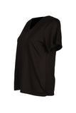 Vedi-bb Minimalist Oversize V Yaka Kadın T-Shirt - Kısa Kol