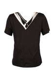Vedi-bb Minimalist Oversize V Yaka Kadın T-Shirt - Kısa Kol