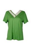 Vedi-bb Minimalist Oversize V Yaka Kadın T-Shirt - Kısa Kol