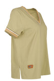 Vedi-bb Kadın Oversize V Yaka Minimalist T-Shirt - Kısa Kol