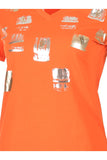 Vedi Minimalist V Yaka Kısa Kol Kadın T-Shirt - Günlük Stil