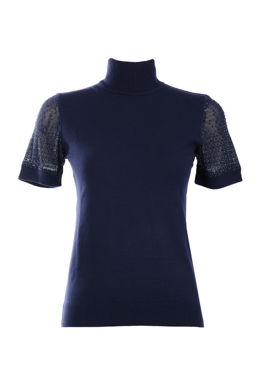 Vedi Minimalist Turtleneck Short-Sleeve Women's Knitwear - Everyday & Special Occasions
