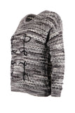 Vedi Minimalist Oversize 3/4 Kol Kadın Kazak - Günlük Kullanım