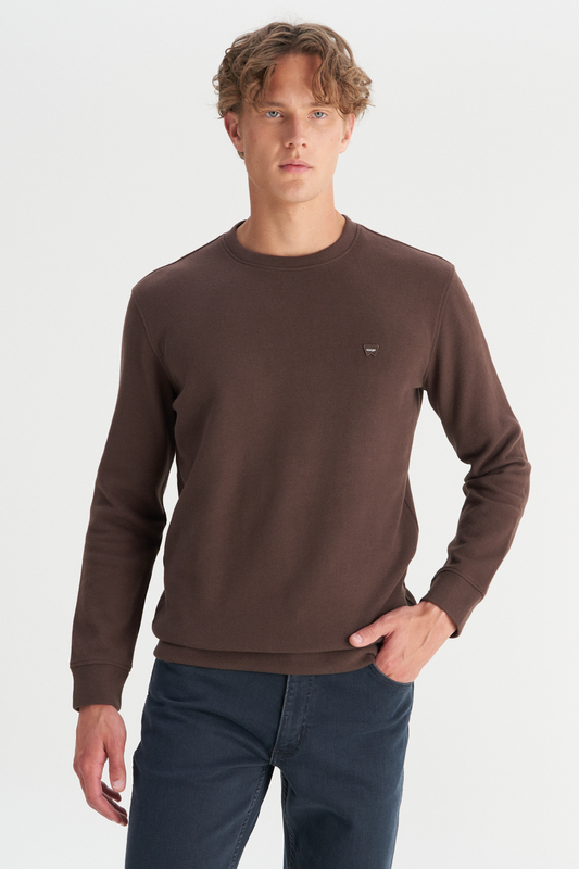 Wrangler Erkek Regular Fit Normal Kesim Bisiklet Yaka Selanik Örgü Sweatshirt