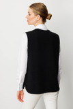 Women's V-Neck Wool Vest with Leaf and Flower Pattern on the Front