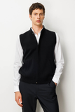 Men's Mandarin Collar Steel Knit Wool Vest Pattern