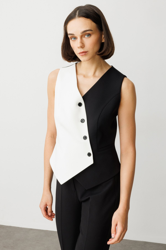 Ekol V-Neck Two-Tone Vest
