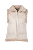 Ekol Women's Oversize Winter Vest - Minimalist Zipper