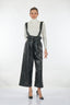 Ysatis Kadın Oversize Deri Look Midi Tulum - Bel Bağlamalı