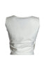 Ysatis V Yaka Kolsuz Saten Crop Bluz - Minimalist Tasarım