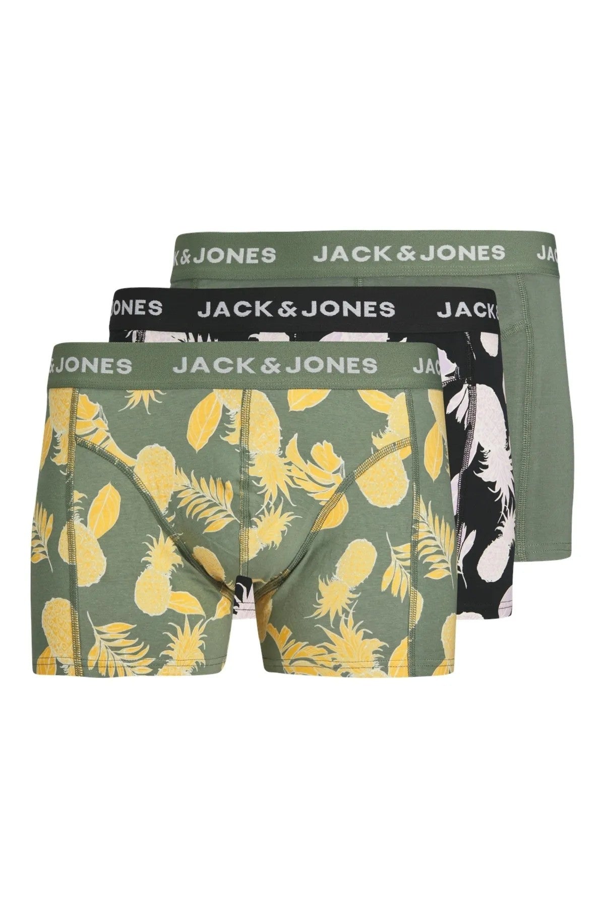 Jack&Jones Erkek Boxer 3'lü Set - Minimalist Ananas Desenli Rahat Boxer Main image