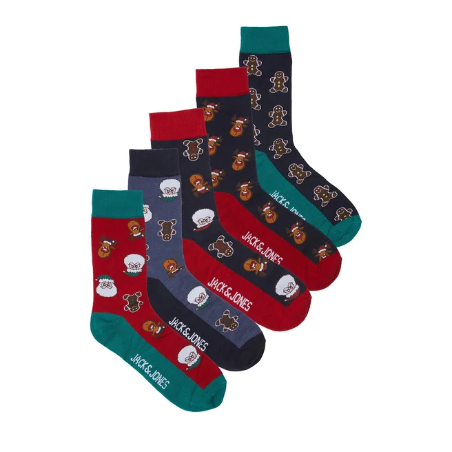 Jack&Jones Erkek Noel Çorap Seti - 5 Adet Desenli Çorap Main image