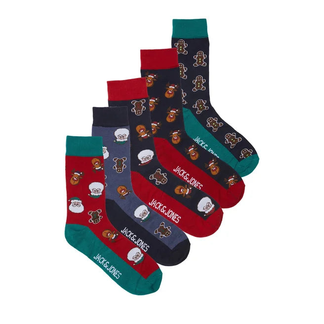 Jack&Jones Erkek Noel Çorap Seti - 5 Adet Desenli Çorap