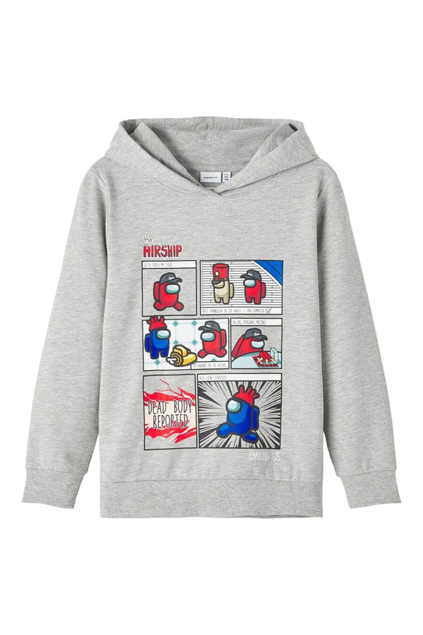 Among Us Baskılı Kapüşonlu Sweatshirt-Erkek Çocuk-Günlük