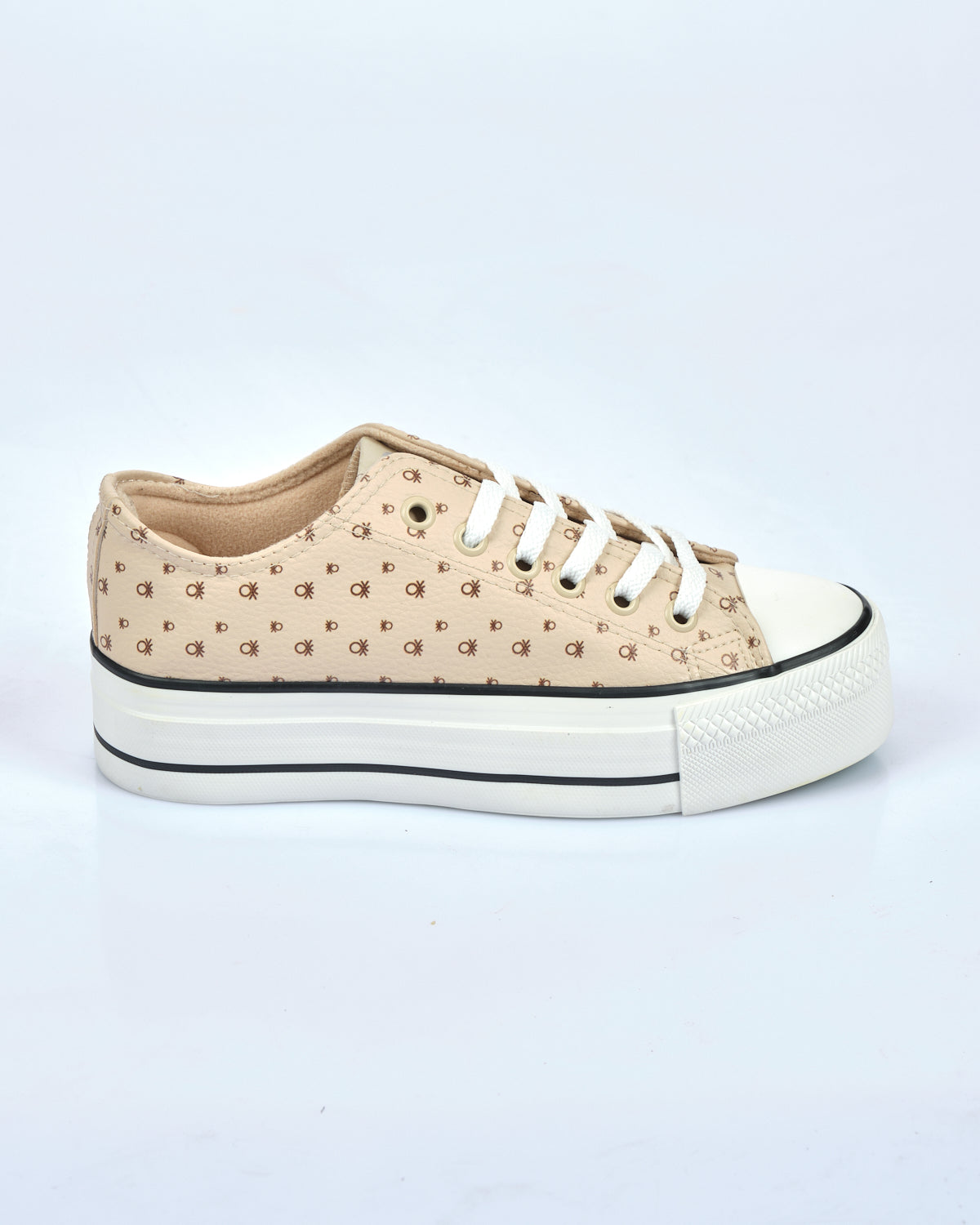 Benetton Kadın Minimalist Platform Sneaker - Günlük - Rahat - Canvas Secondary image