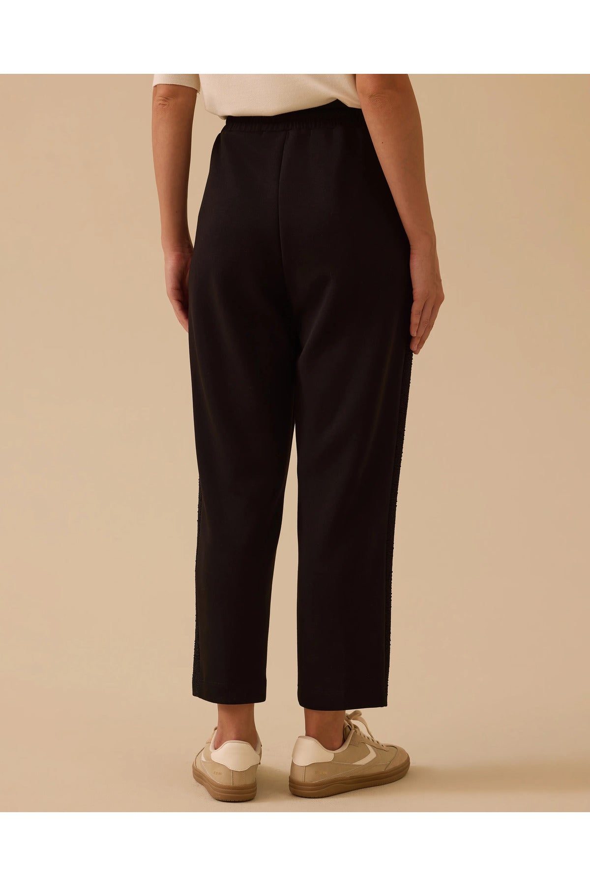 bağcıklı desen garnili pantolon Scl