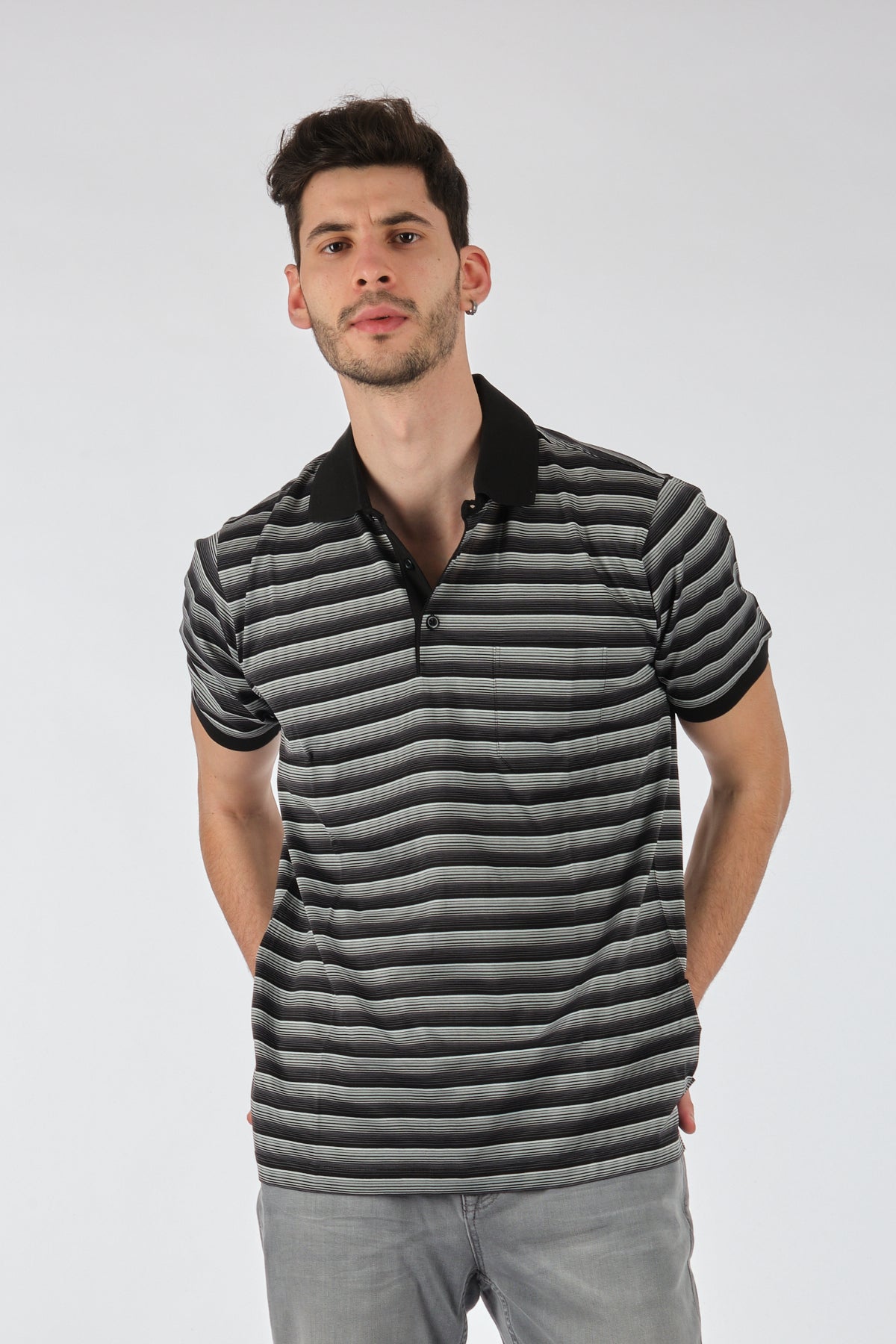 Barca Erkek Polo Yaka Çizgili T-Shirt - Regular Fit - Günlük Kullanım